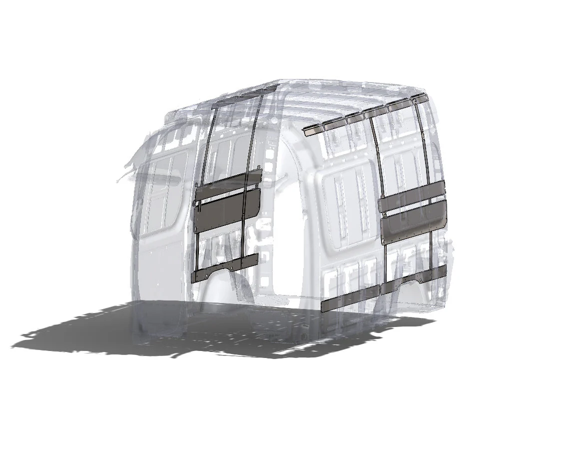 RB Components 2007+ Sprinter Van 144 - Upper Cabinet Wall Brace Kit - Image 5