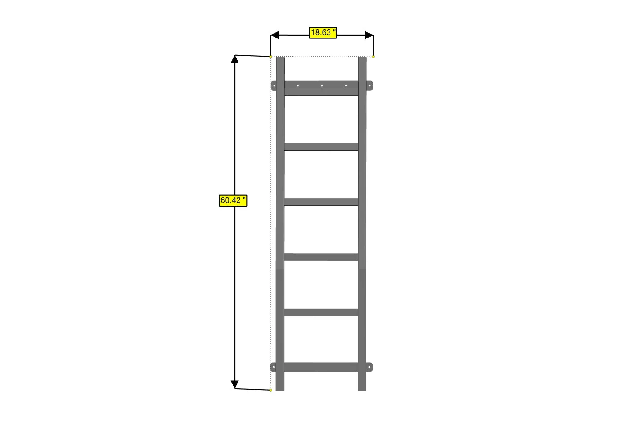 RB Components 2007+ Sprinter Van HD Passenger Side Rear Door Ladder - Low Roof - Image 7