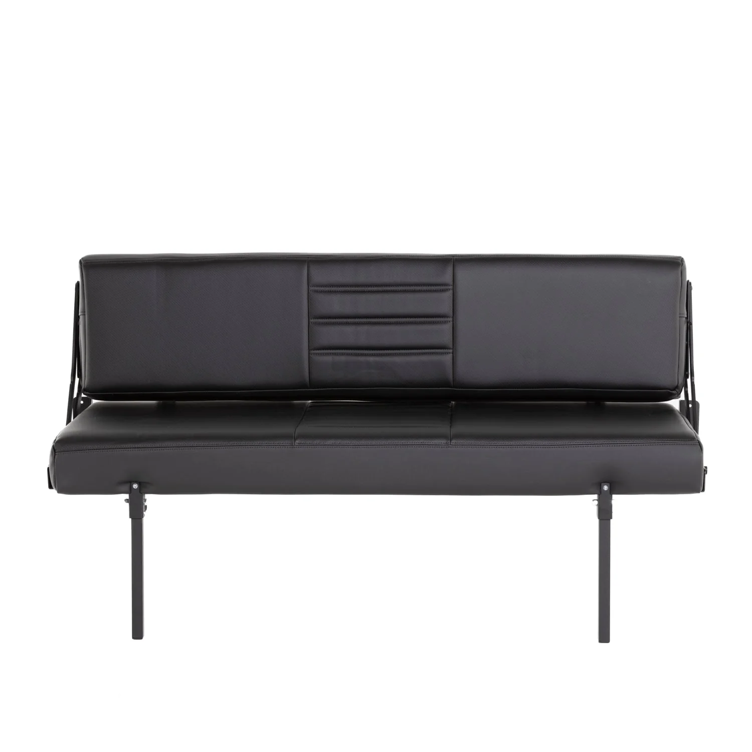RB Components 58" Retro Sofa Sleeper - Black Carbon Fiber Vinyl - Image 2