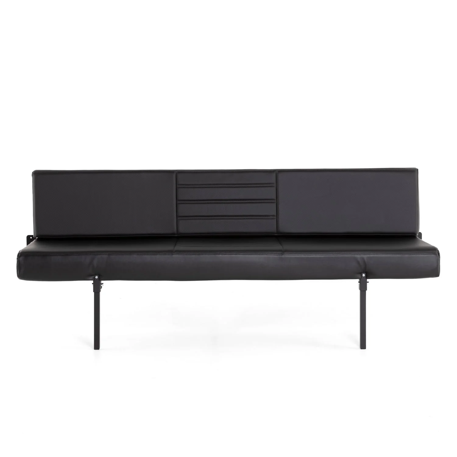 RB Components 76" Retro Sofa Sleeper - Black Carbon Fiber Vinyl - Image 3