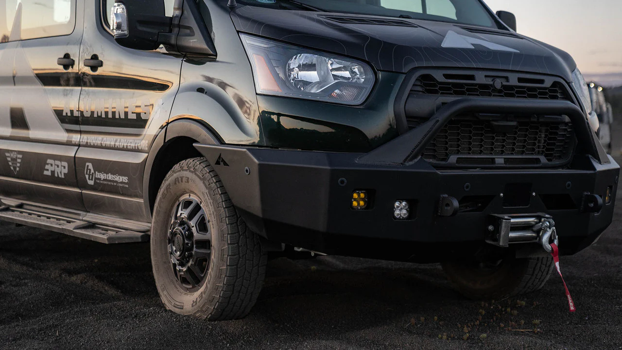 Aluminess 2020+ Ford Transit Front Winch Bumper With Bull Bar - Image 5