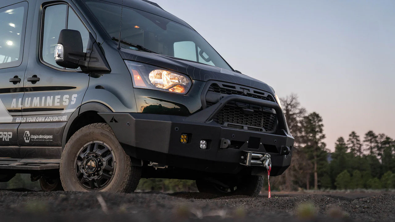 Aluminess 2020+ Ford Transit Front Winch Bumper With Bull Bar - Image 7