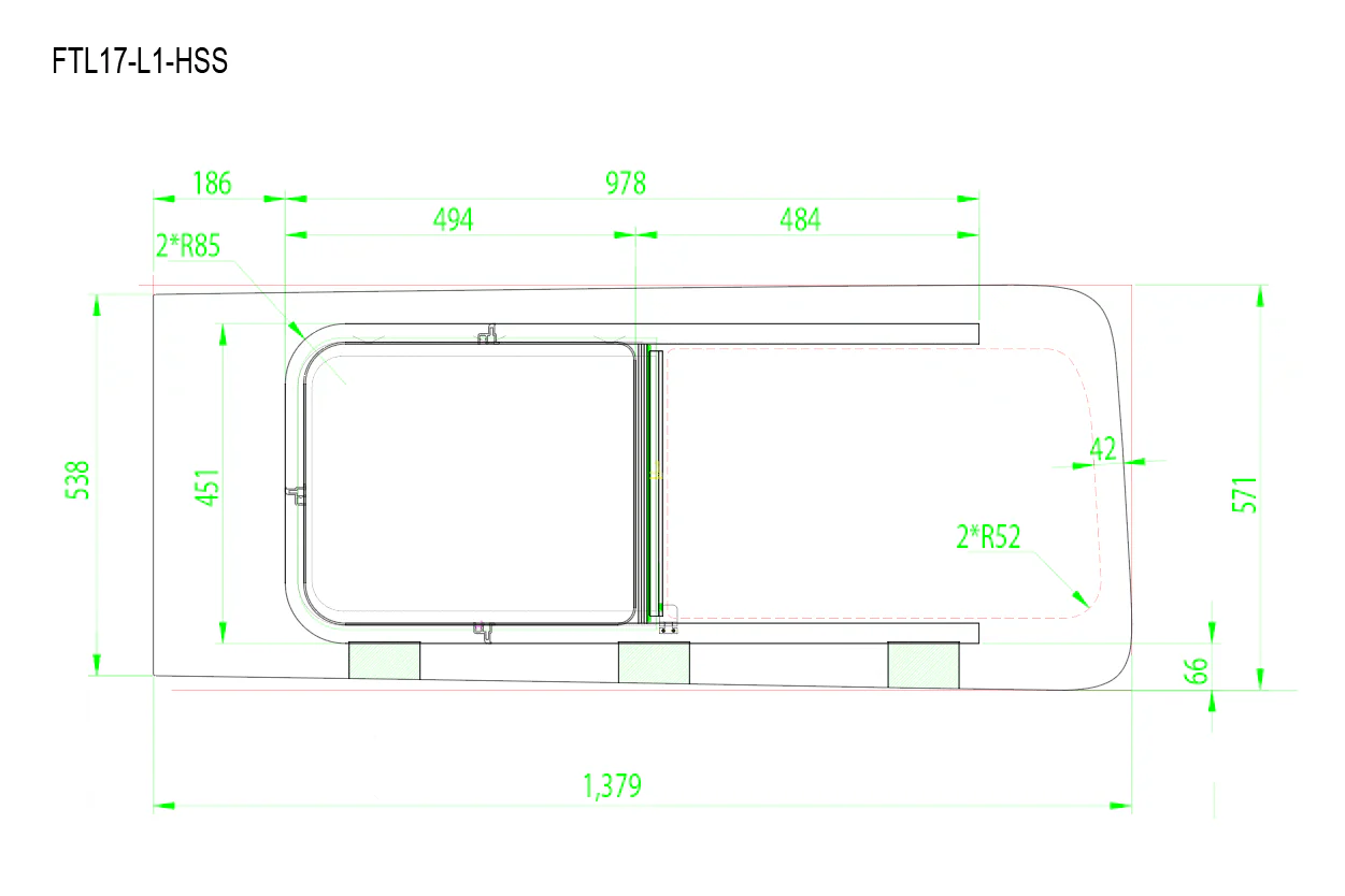 AM Auto Ford Transit 2015+ (Low Roof) Driver Side Forward Half-Slider Screened Window (FTL17-L1-HSS P) - Image 3