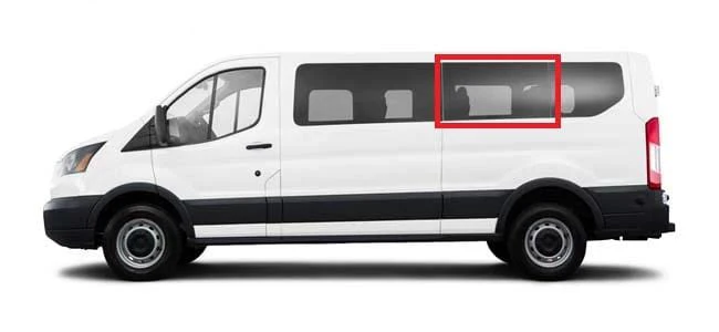 AM Auto Ford Transit 2015+ (Low Roof) Driver Side Middle Fixed Window (FTL17-L2L P)