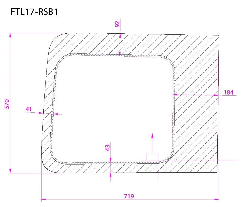 AM Auto Ford Transit 2015+ (Low Roof) Passenger Side Sliding Door Fixed Window (FTL17-RSB1 P) - Image 2
