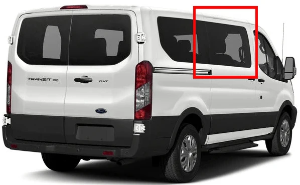 AM Auto Ford Transit 2015+ (Low Roof) Passenger Sliding Door Window (FTL17-RS1 P)