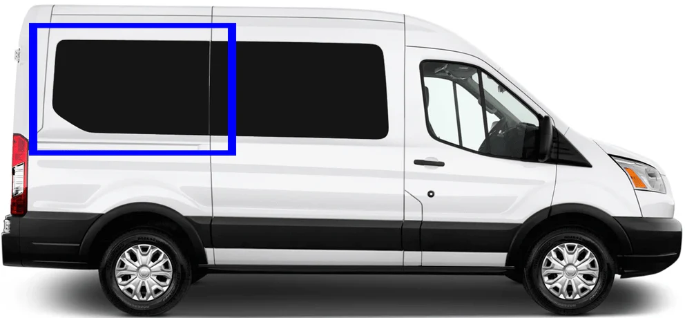 AM Auto Ford Transit 2015+ Passenger Side Rear Quarter Fixed Window 130"WB (FT14-R2M-2 P)