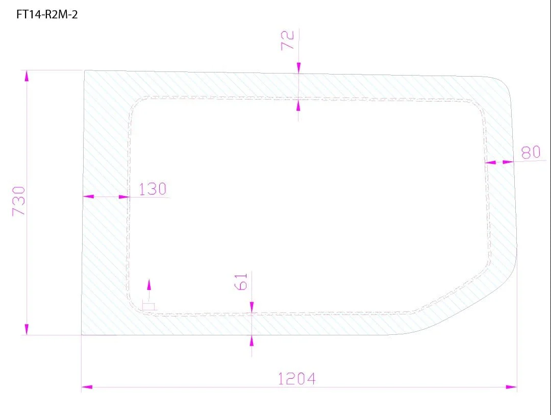 AM Auto Ford Transit 2015+ Passenger Side Rear Quarter Fixed Window 130"WB (FT14-R2M-2 P) - Image 2