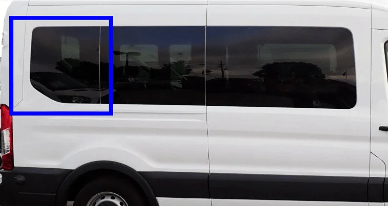 AM Auto Ford Transit 2015+ Passenger Side Rear Quarter Fixed Window 148"WB (FT14-R3L-2 P)