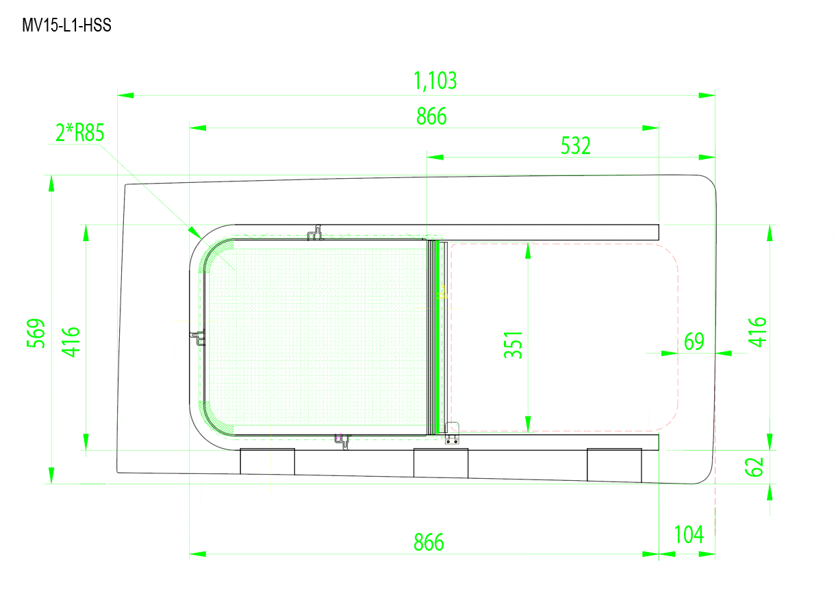 AM Auto Mercedes Metris 2015+ Driver Side Forward Half-Slider Screened Window (MV15-L1-HSS P) - Image 4