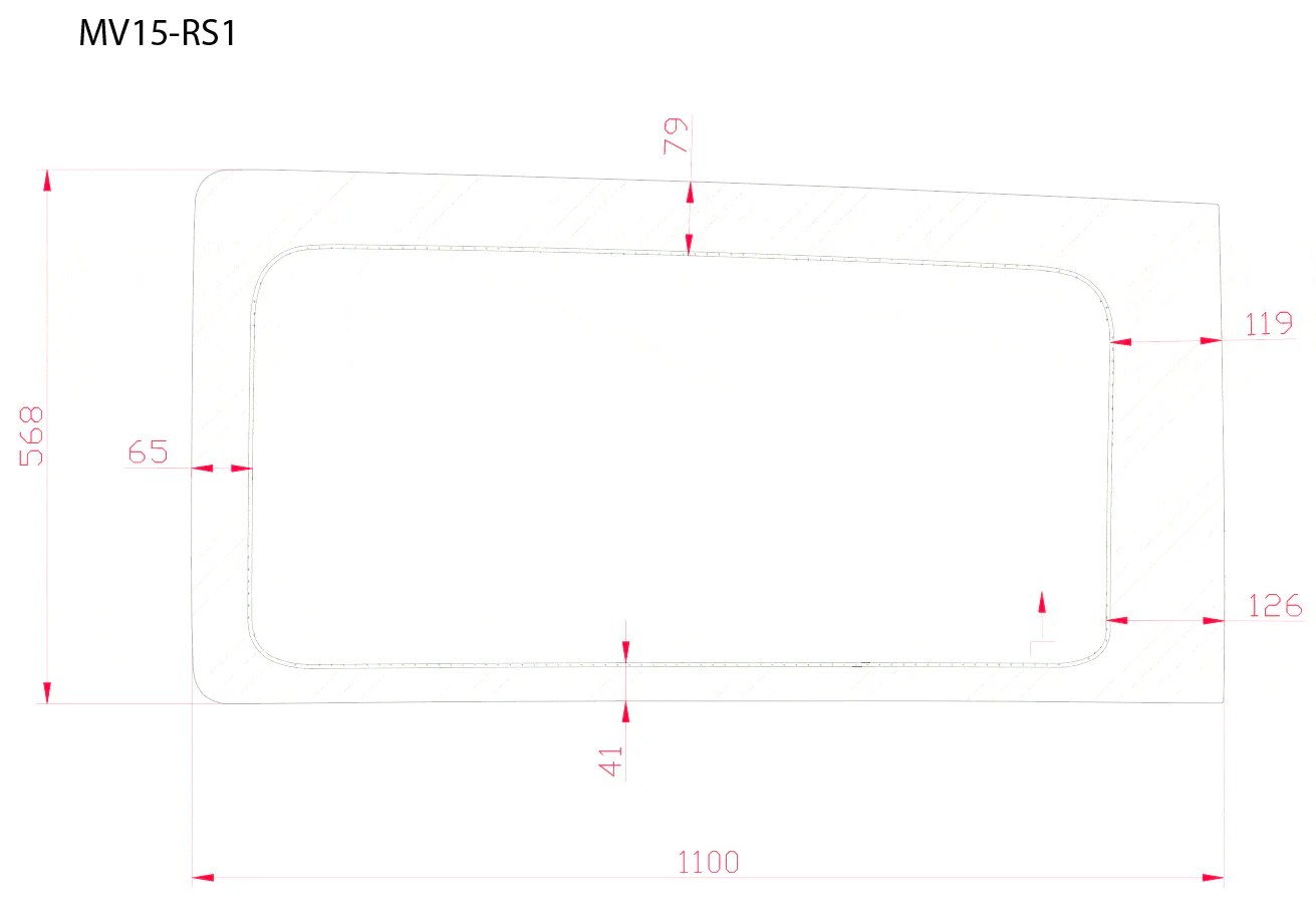 AM Auto Mercedes Metris 2015+ Passenger Sliding Door Fixed Window (MV15-RS1 P) - Image 2