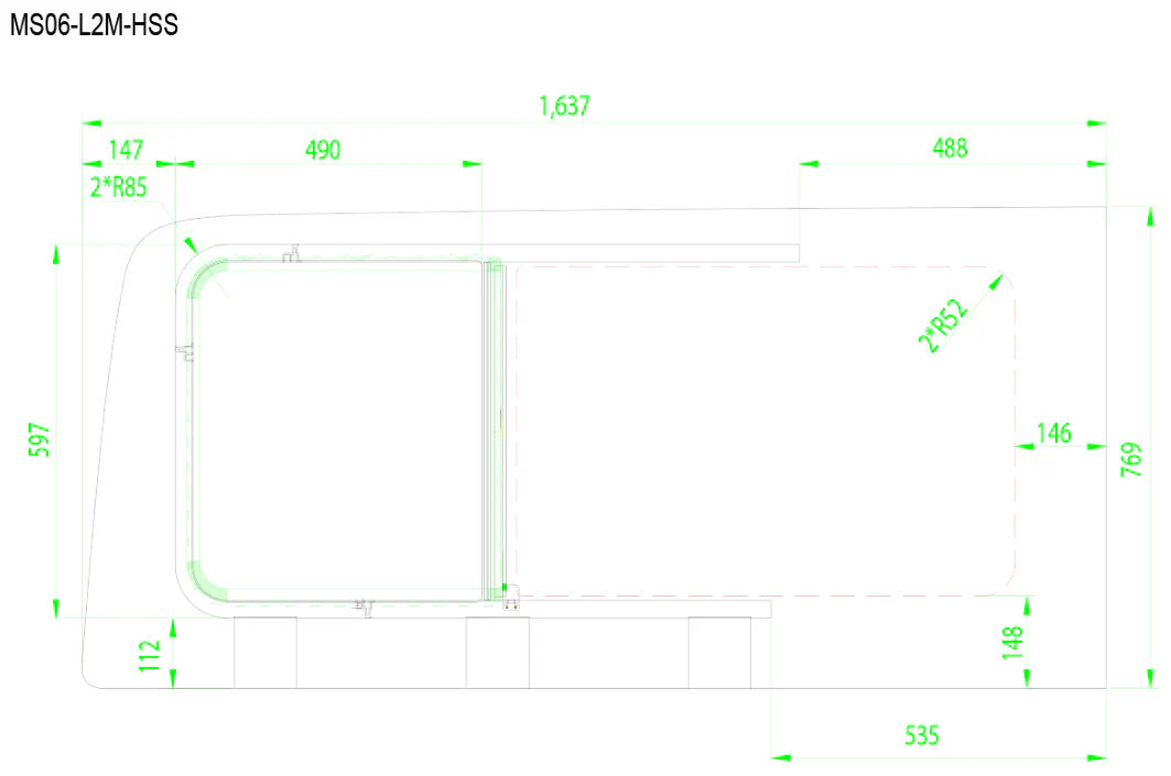 AM Auto Mercedes Sprinter (2007+) Driver Rear Quarter Half-Slider Window 144″WB (MS06-L2M-HSS P) - Image 5