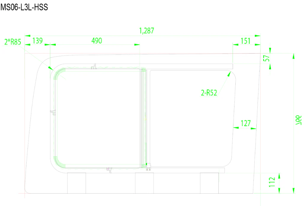 AM Auto Mercedes Sprinter (2007+) Driver Rear Quarter Screened Half-Slider Window 170″WB (MS06-L3L-HSS P) - Image 4