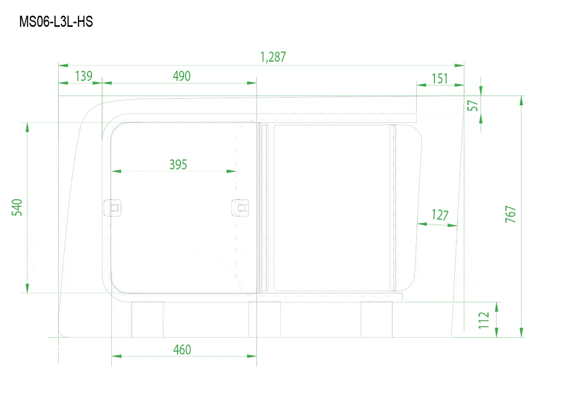 AM Auto Mercedes Sprinter (2007+) Driver Rear Quarter Screened Half-Slider Window 170″WB (MS06-L3L-HSS P) - Image 5
