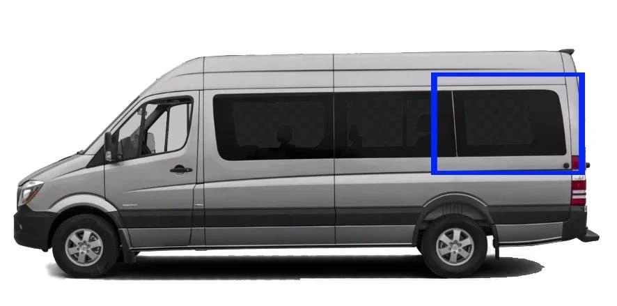 AM Auto Mercedes Sprinter (2007+) Driver Rear Quarter Screened Half-Slider Window 170″WB (MS06-L3L-HSS P) - Image 6