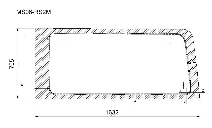 AM Auto Mercedes Sprinter (2007+) Passenger Side Rear Quarter Window 144"WB (MS06-RS2M P) - Image 2