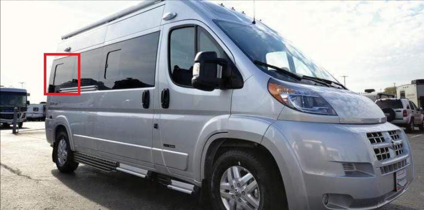 AM Auto 2014+ Ram ProMaster Passenger Side Rear Quarter Half-Slider Screened Window 159”EXT (PB07-RS3XL-HSS P) - Image 2