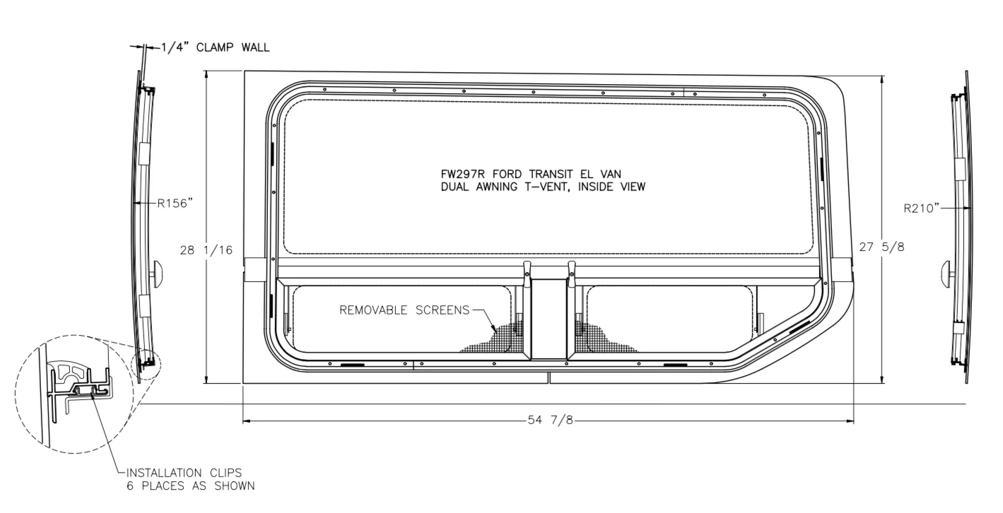CRL Ford Transit 148" EXT Passenger Side Rear Quarter Vented Window (FW297R) - Image 3