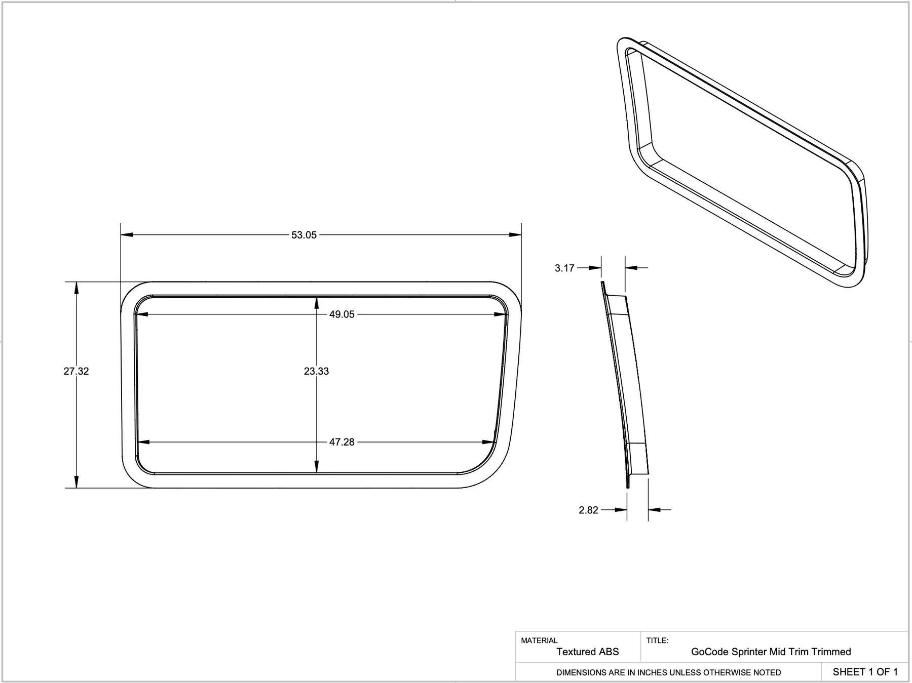 GoCode Mercedes Sprinter Driver Side Forward Factory Window Trim Ring - Image 2