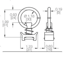 RB Components L Track Fitting Stud w/ Ring - Image 3