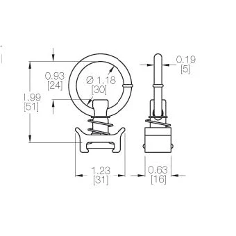 RB Components L Track Fitting Stud w/ Ring,   6-Pack - Image 2