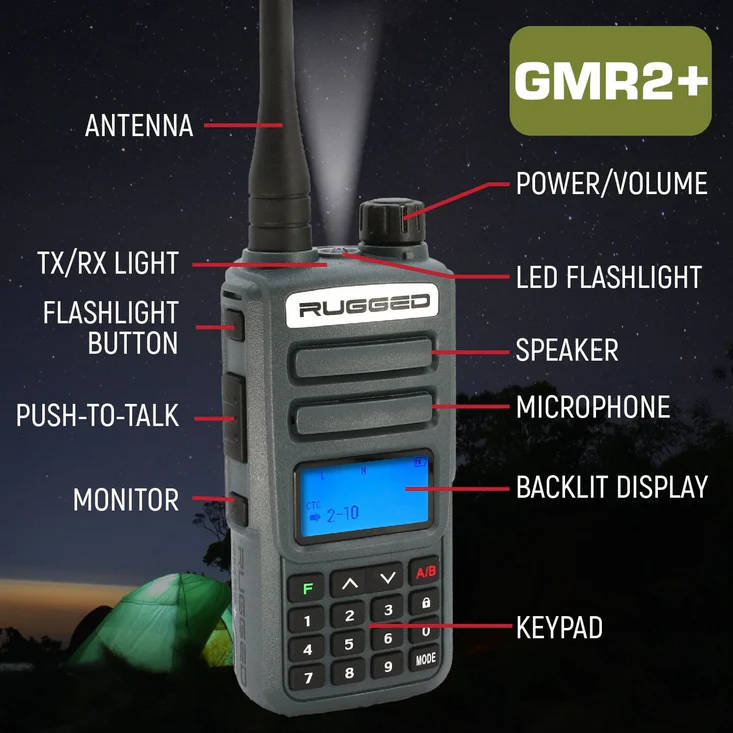 Rugged Radios ADVENTURE PACK - Rugged GMR2 GMRS and FRS Hand Held Radios pair - Image 2