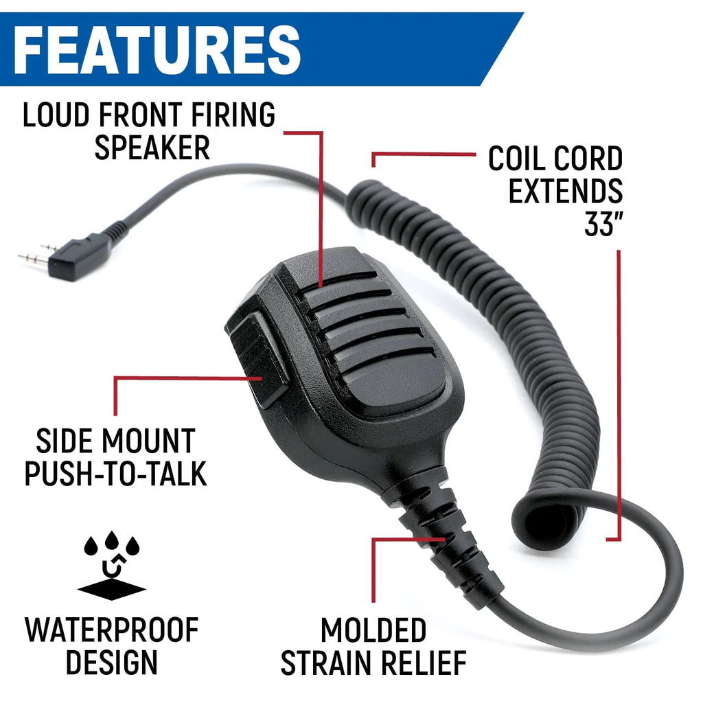 Rugged Radios Hand Speaker Waterproof Mic for Handheld Radios - Image 2