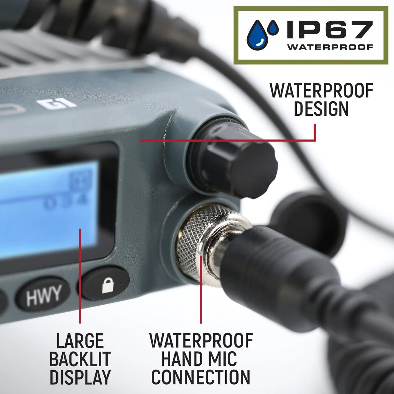 Rugged Radios Radio Kit - Rugged G1 ADVENTURE SERIES Waterproof GMRS Mobile Radio with Antenna - Image 4