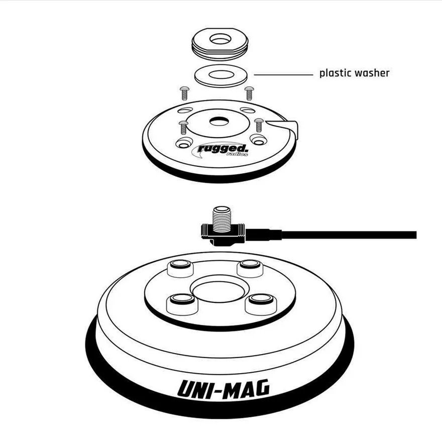 Rugged Radios UNI-MAG Universal NMO or Magnetic Antenna Mount - Image 4