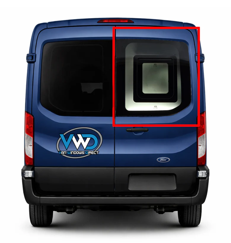 VWD 2015+ Ford Transit Awning Window Medium / High Roof Passenger Side Rear Cargo Door (TR215-AW) - Image 2